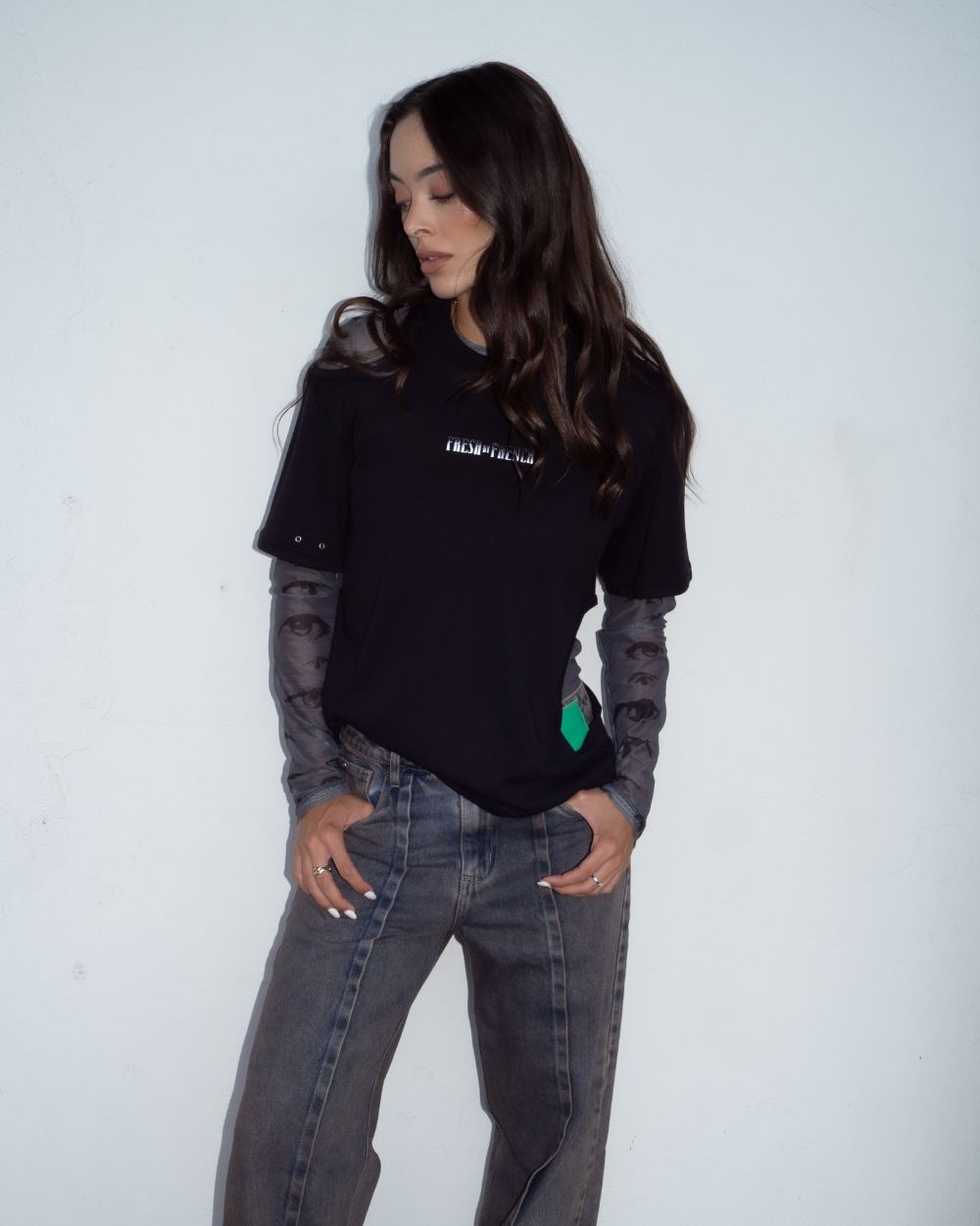 Shiny Cut out T shirt