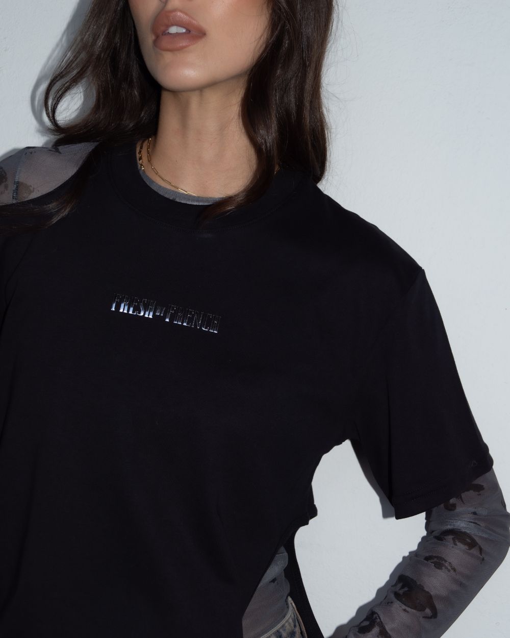 Shiny Cut out T shirt