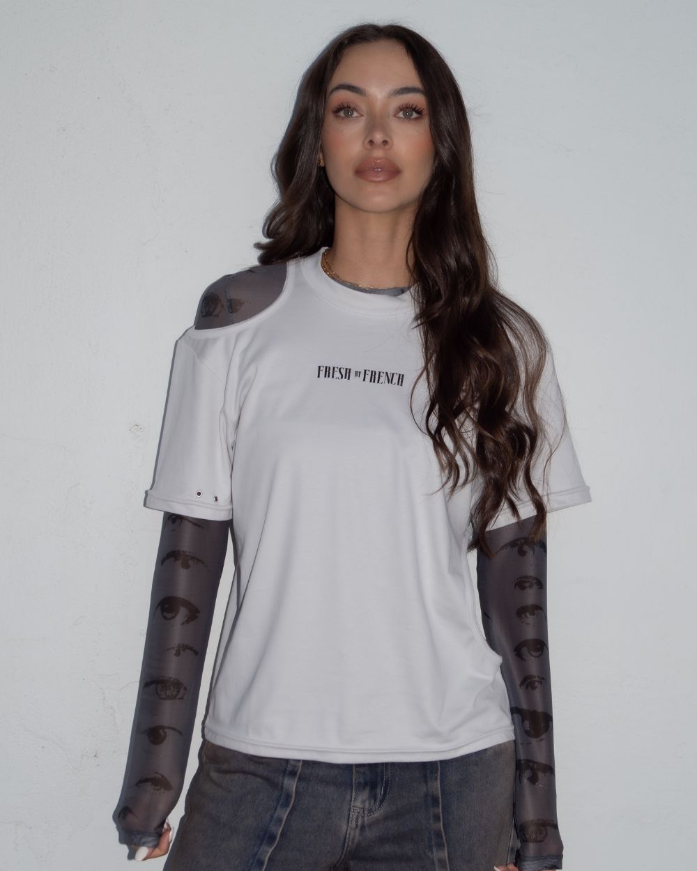 Shiny Cut out T shirt