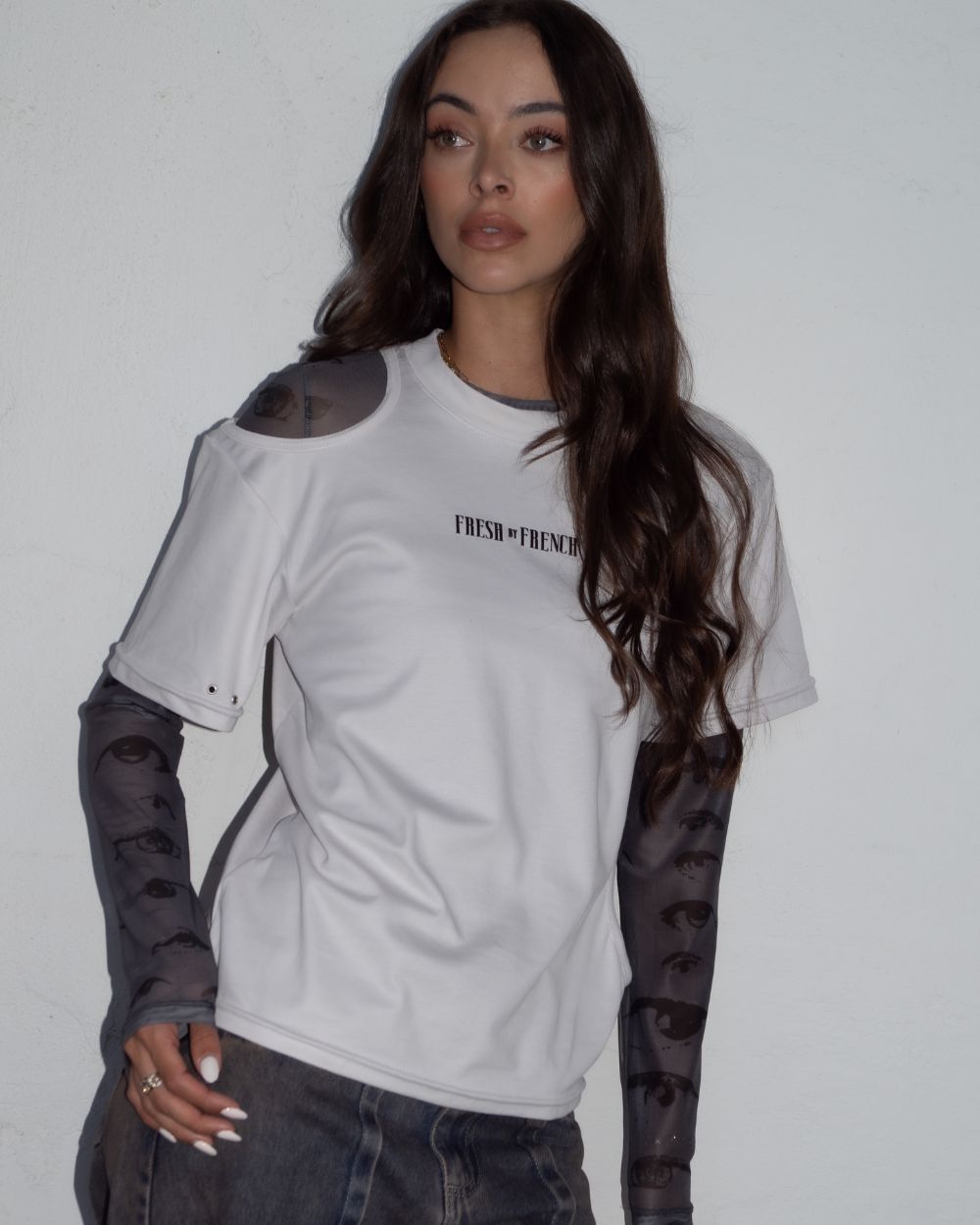 Shiny Cut out T shirt