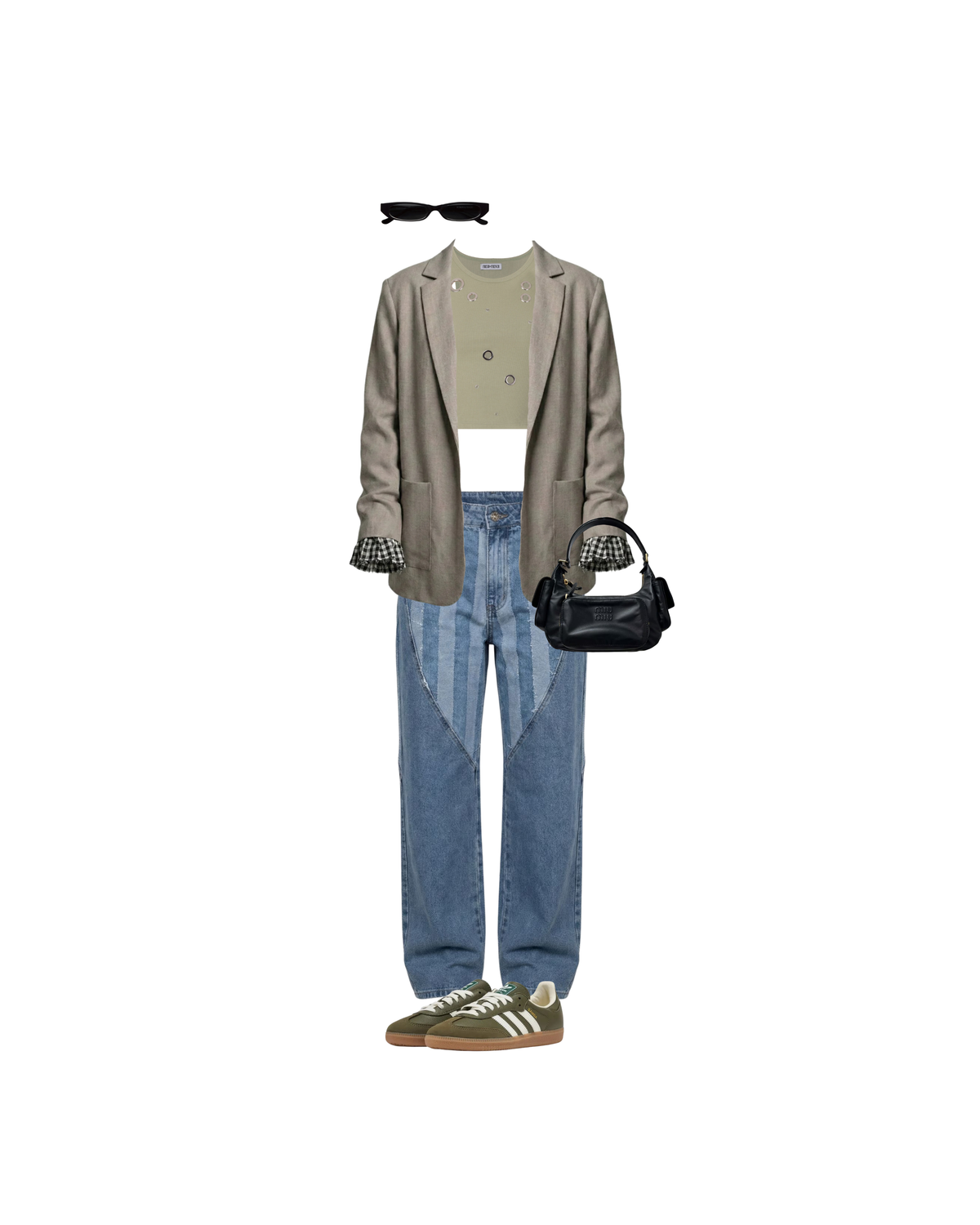 Blue line Jean + Tank cool top