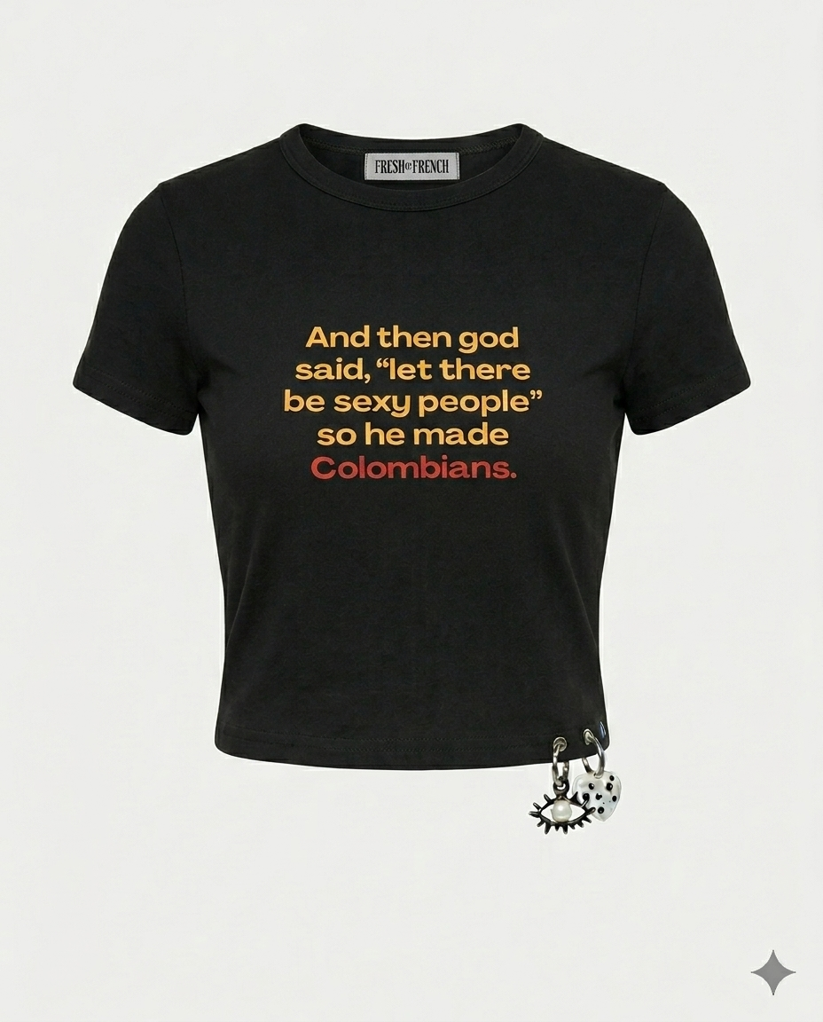 god said baby tee + 1 charm